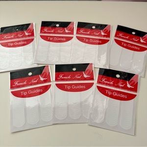 DTOWER 3 Packs French Stickers Self-adhesive Tip Guides (7 sheets)